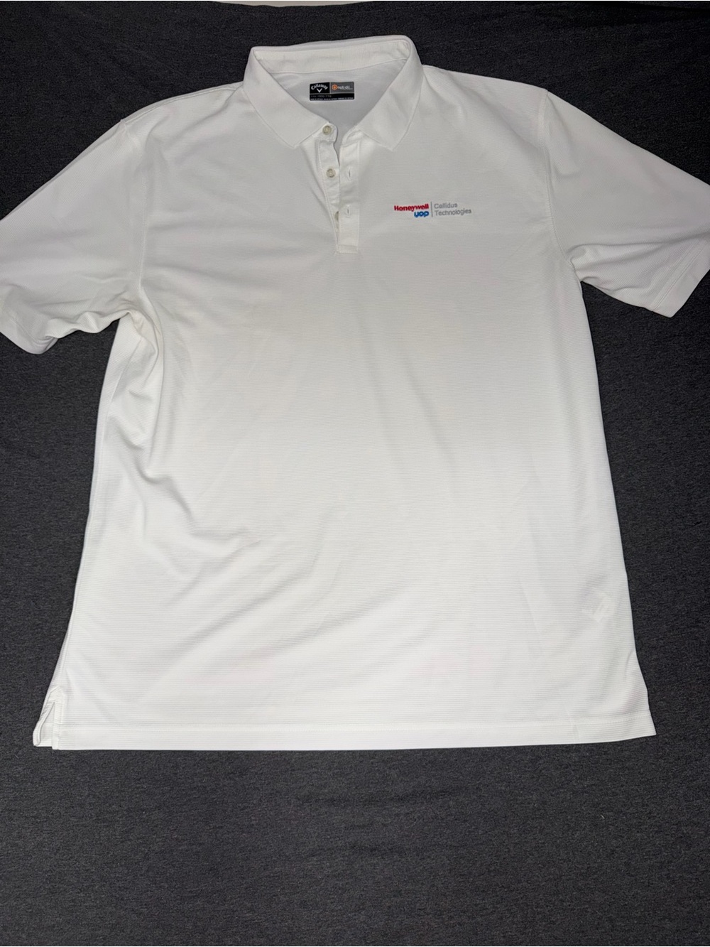 White Callaway Golf Short-Sleeve Polo Shirt with Subtle Logo Size XXL